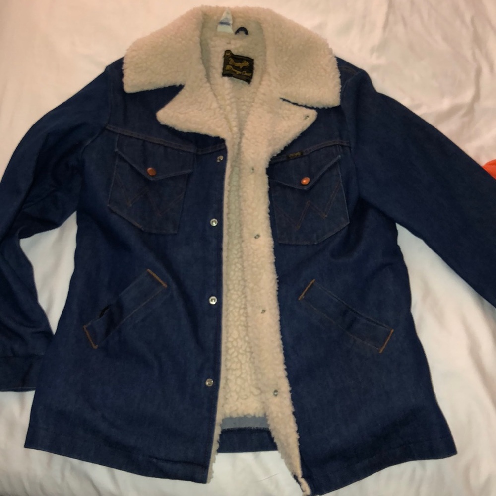 vintage wrangler sherpa lined jean jacket